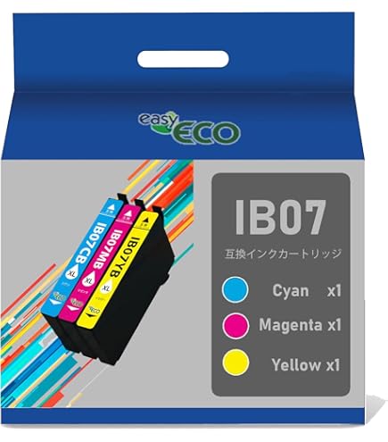 Amazon.co.jp: EasyECO Epson用 エプソン IB07 インクカートリッジ 3 X
